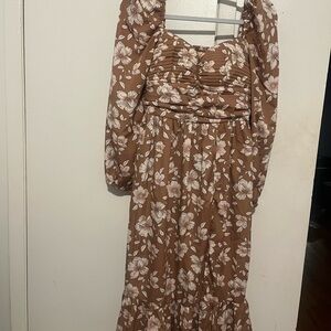 Chic Floral Long Sleeve Dress